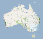 Route and locations Australia-wide to Adelaide (mid-November)